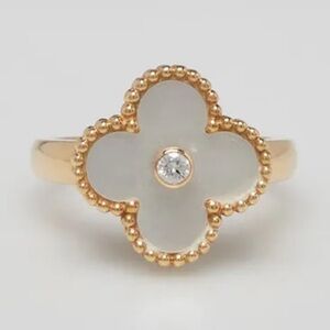 Elegant Gold and White Women's Ring